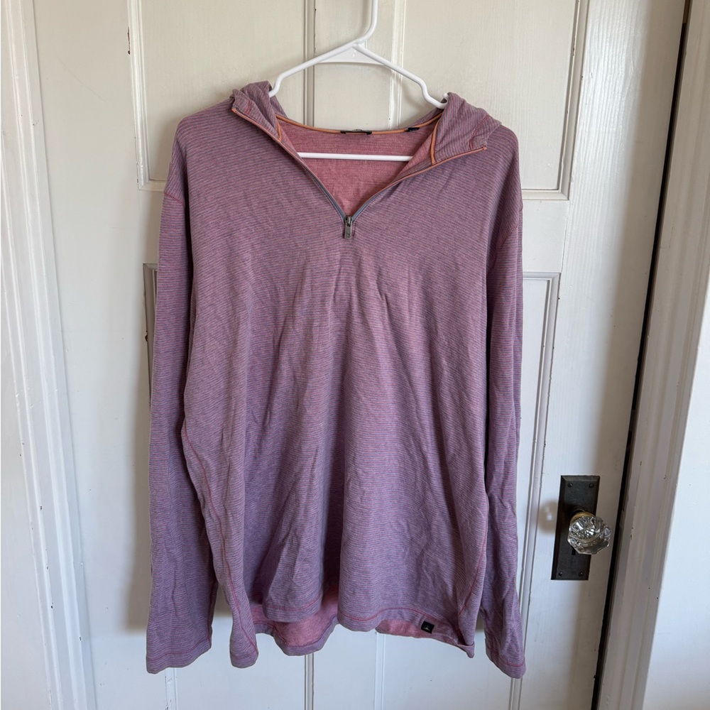 Faherty men’s Movement Hoodie in Rose Creek‎ stripe size large
